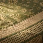 Teal & Off-White Jaipuri Marigold Bedsheet, The Linen Room. Handmade in India by House of Taraasha.