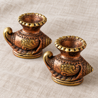 Shankhnaad: Conch Terracotta Diyas, Set of 2