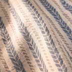 Blue Leafy Stripes Reversible Mulmul Quilt, The Linen Room. Handmade in India by House of Taraasha.