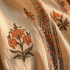 Royal Courtyards Green & Dusty Pink Woven-Sheer Set of Four, The Draped Window. Handmade in India by House of Taraasha.