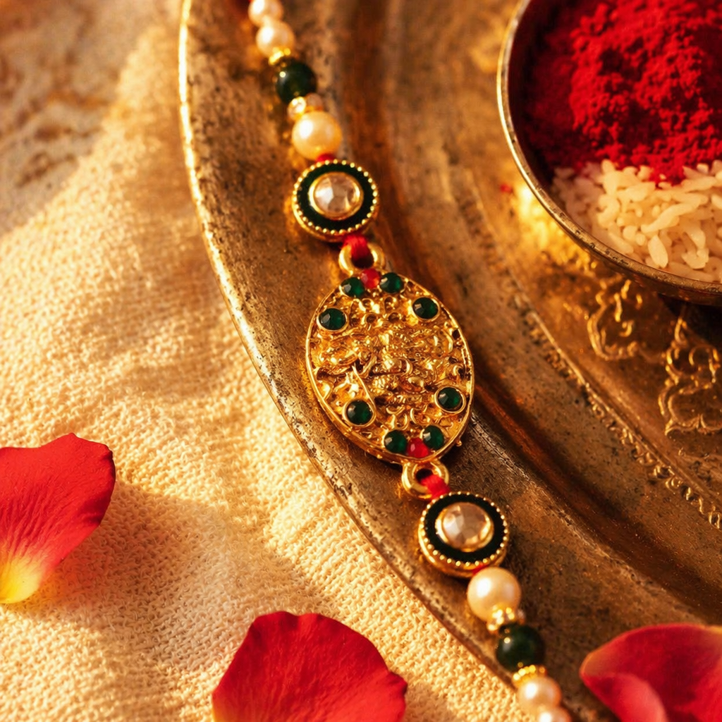 Radha Krishna — Handcrafted Kundan Rakhi
