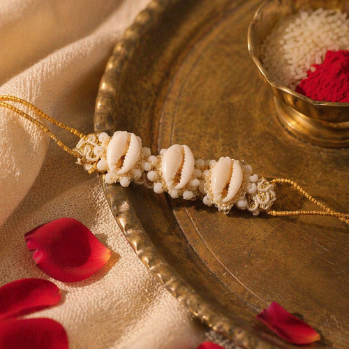 Cowry Shell — Handmade Pearl Rakhi