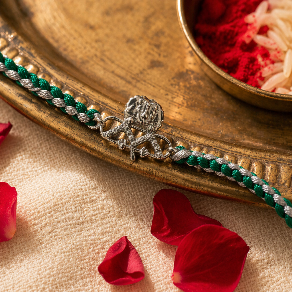 Lion Crest — Handcrafted Silver Rakhi