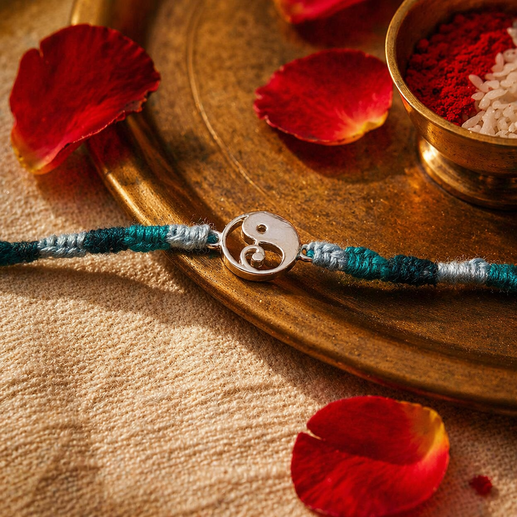 Handcrafted — 925 Silver Elephant Rakhi