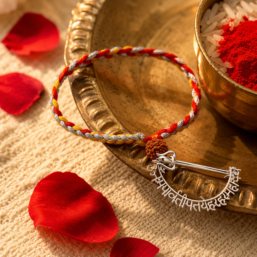 Mahadev Mantra — Handmade Silver Lumba Rakhi