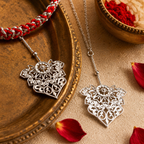 Hand-Wrought Filigree — Silver Lumba Rakhi for Bhabhi