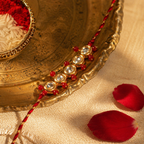 Handcrafted Antique Kundan — Minimalist Rakhi Trio