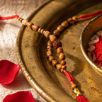 Hand-Strung Rudraksha — Thread Rakhi for Brother