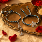 Hand-Finished Sterling Evil Eye — Bhaiya-Bhabhi Rakhi Set