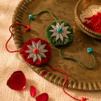 Zardozi Star — Tasseled Rakhi Duo