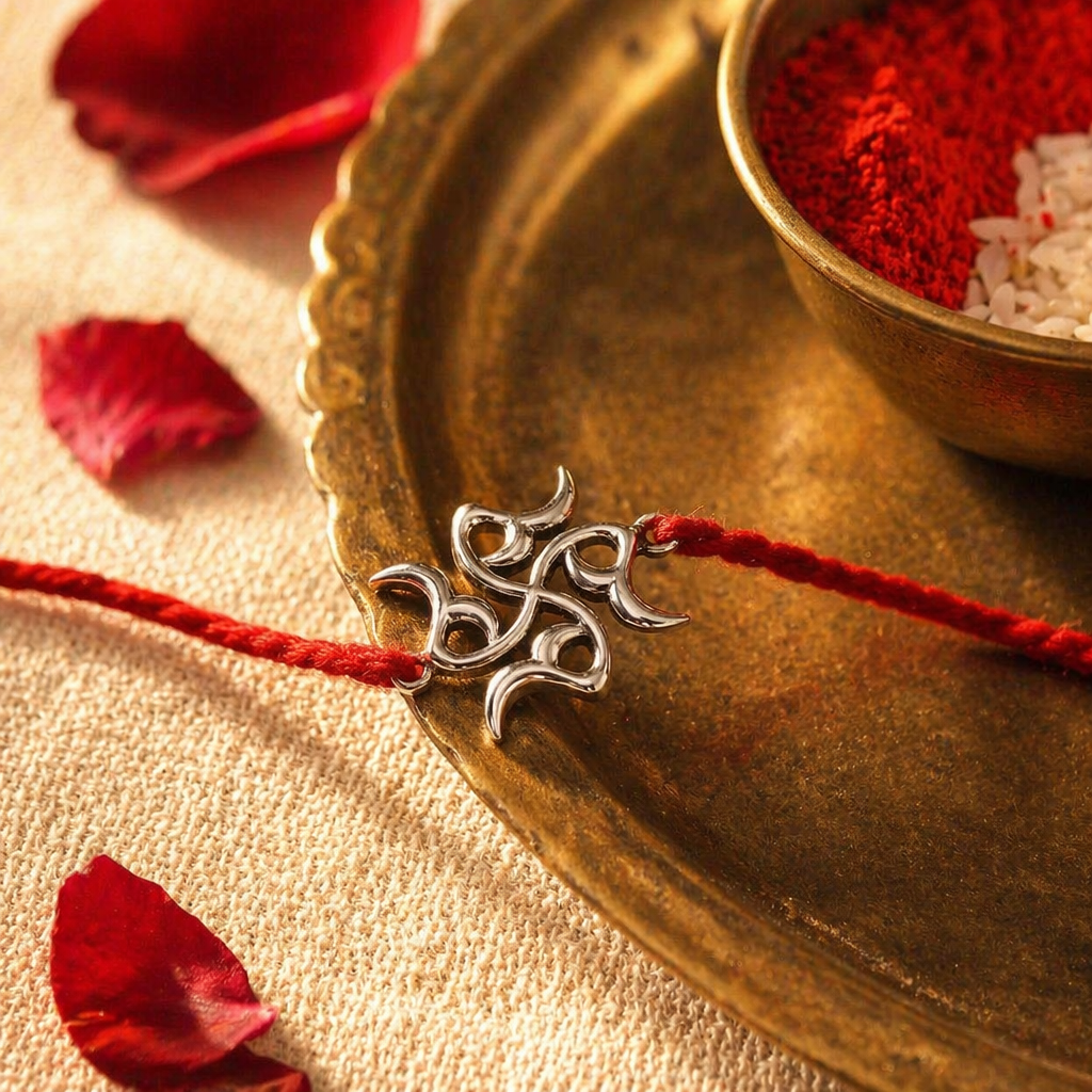 Handcrafted Sathiya — Pure Silver Rakhi