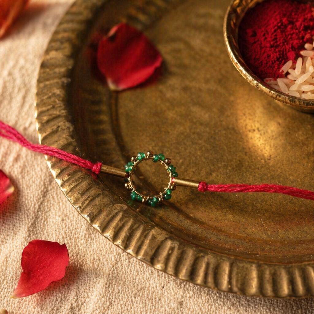 Circle of Life — Hand-Strung Brass Rakhi