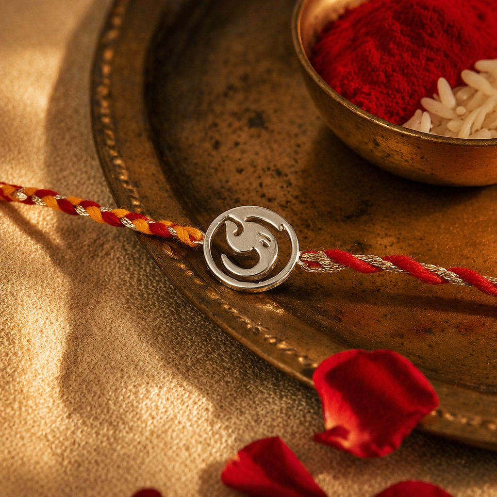 Handcrafted Silver Ganesha — Rakhi