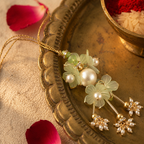 Hand-Beaded Pearl & Stone — Lumba Rakhi for Bhabhi