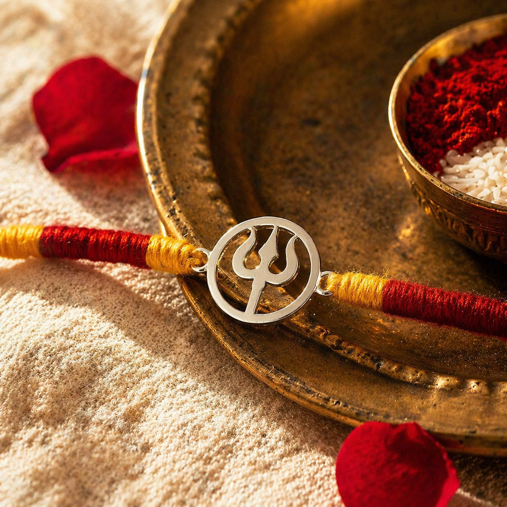 Handmade Trishul Silver — Rakhi for Brother