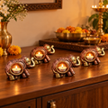 Hathi: Elephant Terracotta Tea Light Holders, Set of 4 or 2