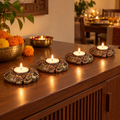 Airavat: Elephant Face Terracotta Tea Light Holders, Set of 4 or 2