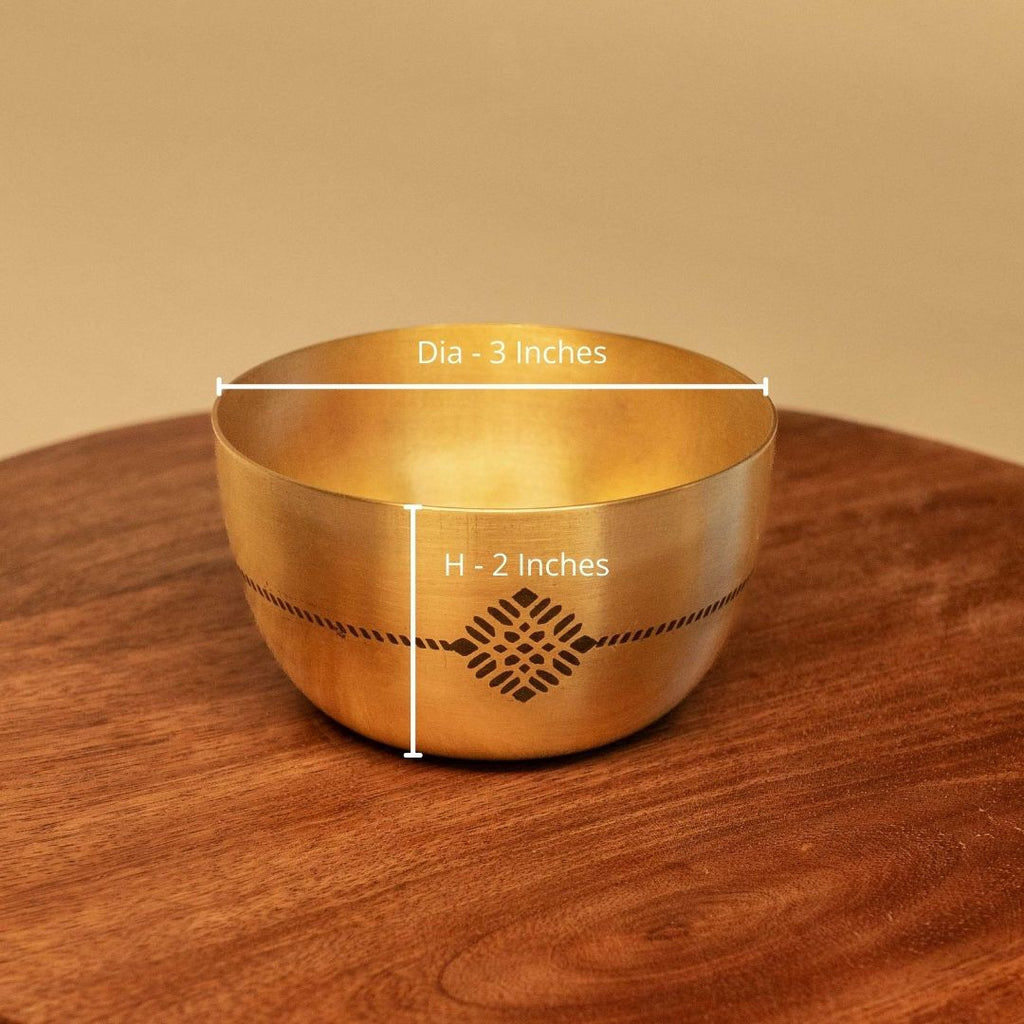 Small Brass Bowl for Nuts, Snacks & Condiments | Traditional Indian Brass Serveware