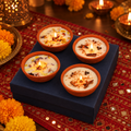 Floral and Spice Soy Wax Diya Gift Hamper, Set of 4, lit for Diwali