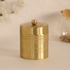 Brass Jar with Lid for Tea or Sugar and Spice in Kitchen Use | Pure Brass | Handmade in India - Brass / Large / Natural