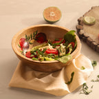 Salad Bowl which is Hand painted on Mango Wood in an Anar Design | Height 3 inches and Diameter 8 inches|