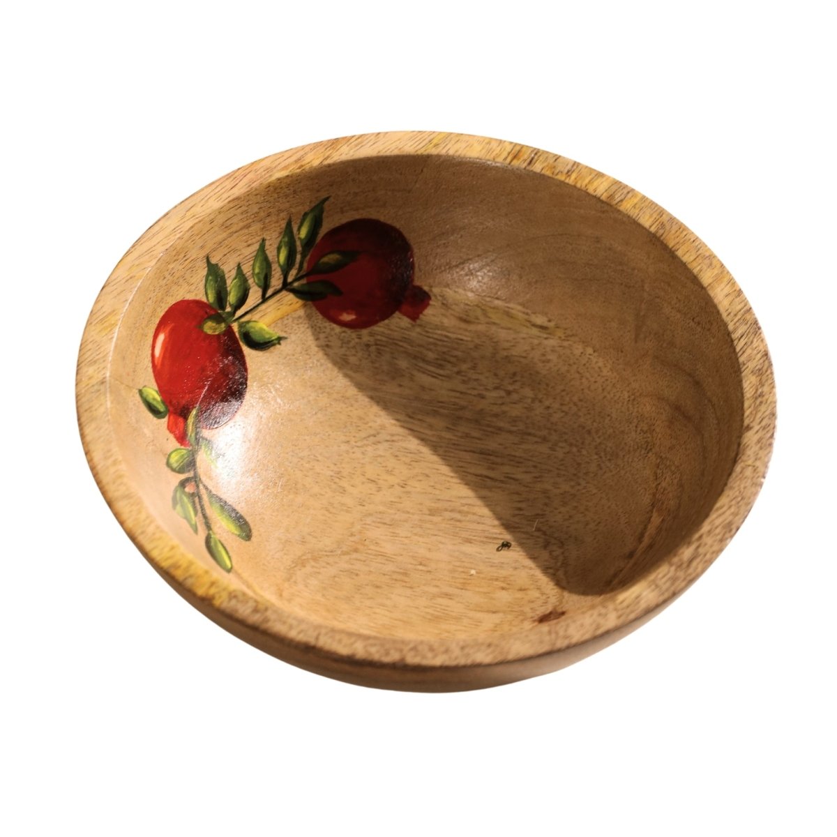 Salad Bowl which is Hand painted on Mango Wood in an Anar Design | Height 3 inches and Diameter 8 inches|