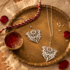 Hand-Wrought Filigree — Silver Lumba Rakhi for Bhabhi