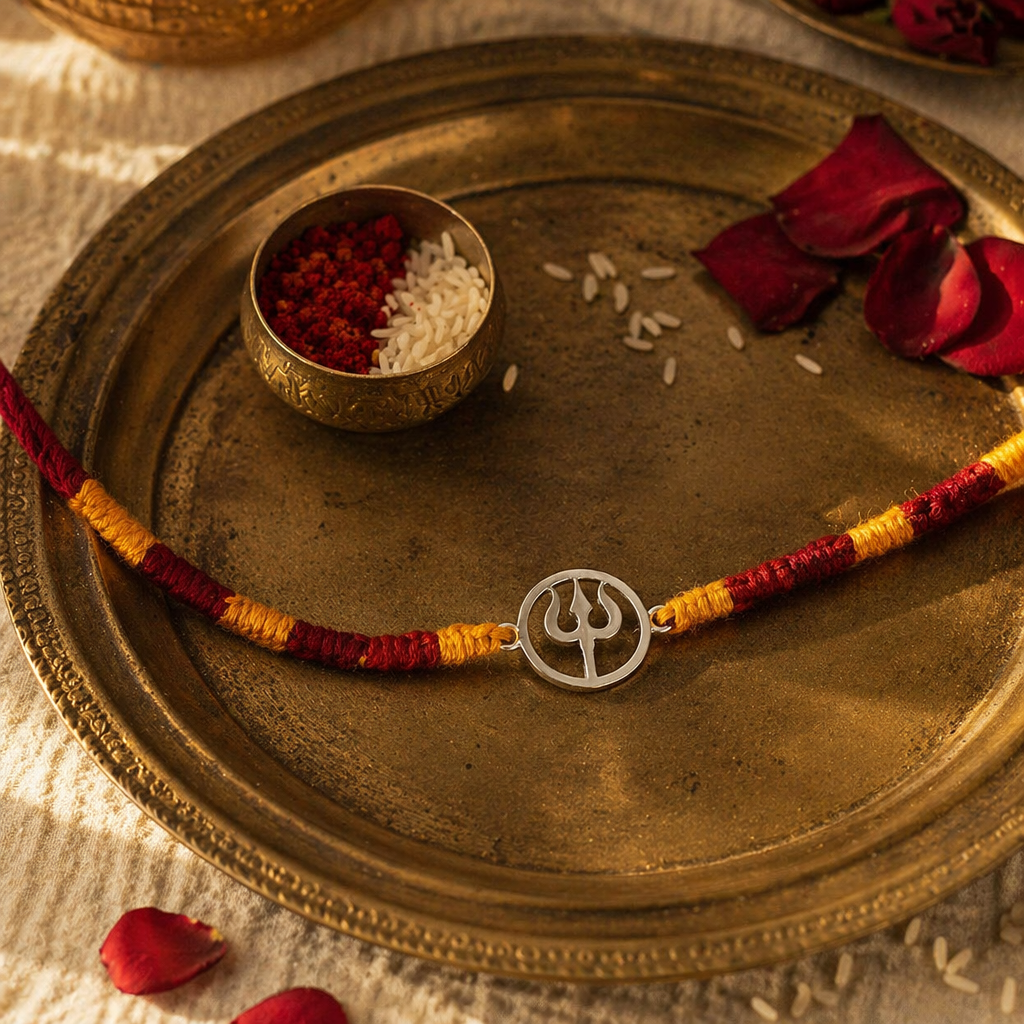 Handmade Trishul Silver — Rakhi for Brother