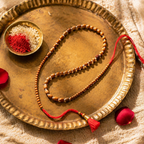 Hand-Strung Rudraksha — Thread Rakhi for Brother