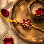 Meenakari Buta — Handcrafted Brass Rakhi