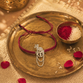Hand-Finished Silver Krishna — Devotional Rakhi