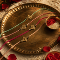 Hand-Strung Faceted Brass — Diamond Bead Rakhi