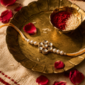 Handcrafted Kundan Flower — Rakhi