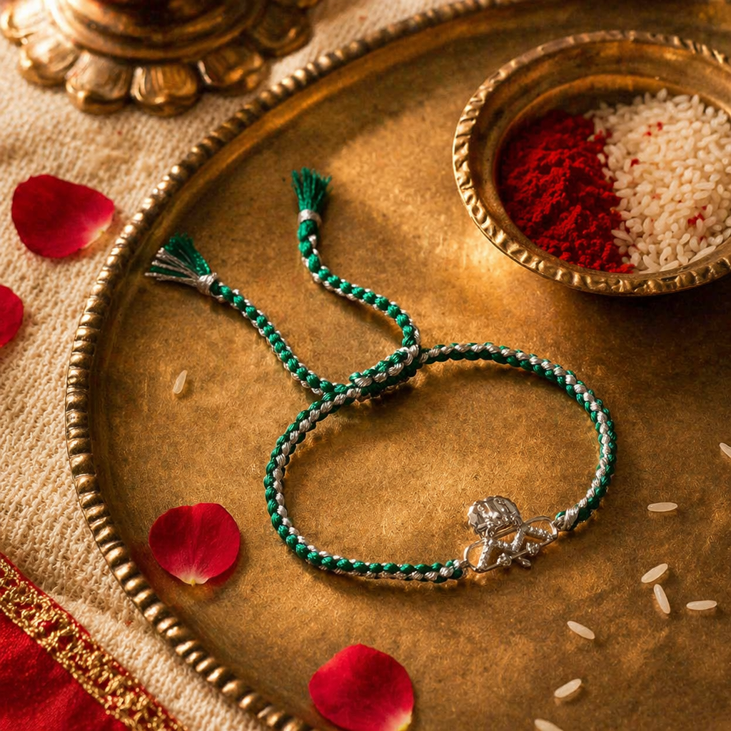 Lion Crest — Handcrafted Silver Rakhi