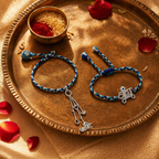 Hand-Finished Sterling Evil Eye — Bhaiya-Bhabhi Rakhi Set