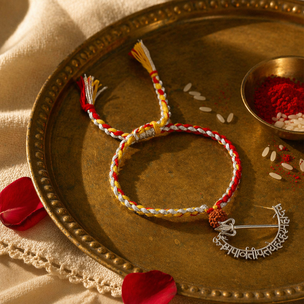 Mahadev Mantra — Handmade Silver Lumba Rakhi
