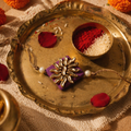 Hand-Set Kundan — Lavender Rakhi for Brother