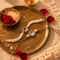 Handcrafted Polki Pearl — Bhaiya-Bhabhi Rakhi Hamper