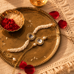 Handcrafted Polki Pearl — Bhaiya-Bhabhi Rakhi Hamper