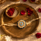 Floral Pearl — Hand-Embroidered Rakhi