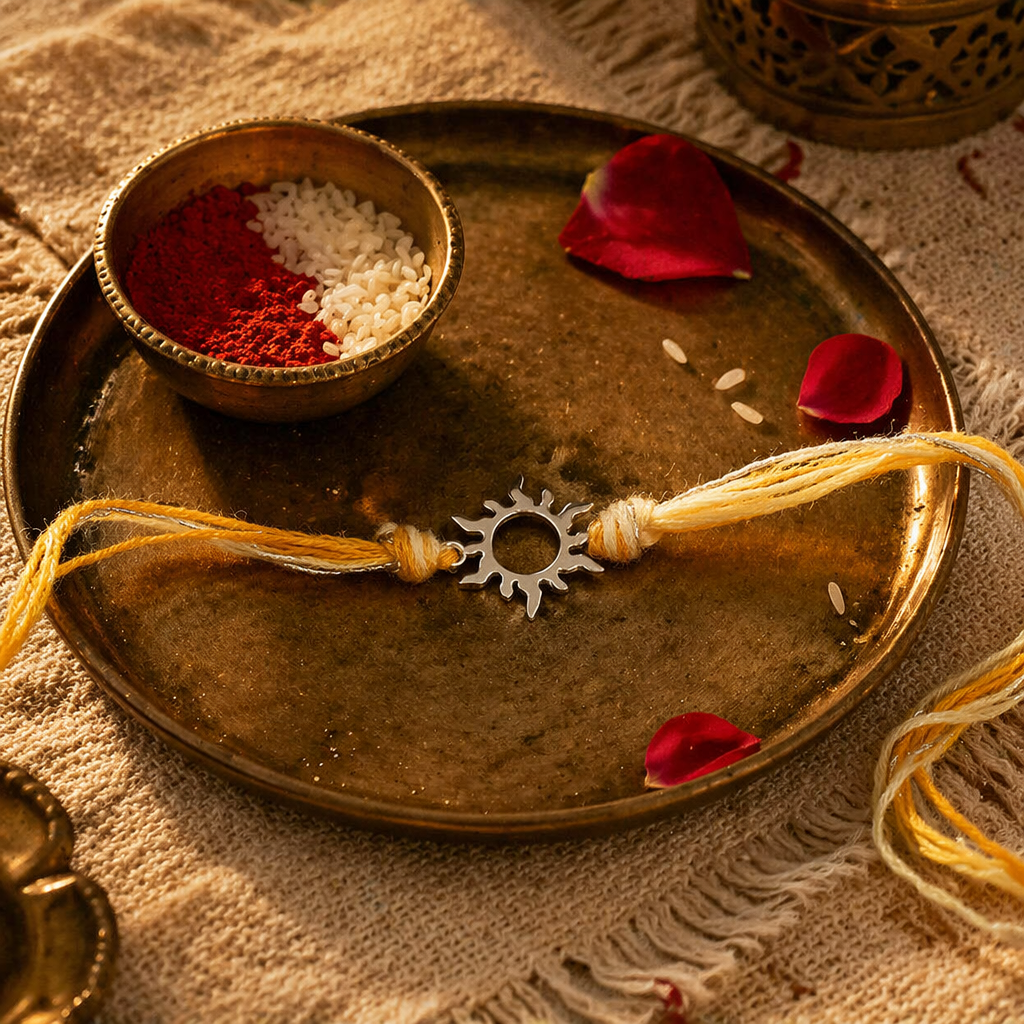 Silver Sun — Handcrafted 925 Silver Rakhi