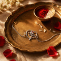 Handcrafted Heart & Om — Sterling Silver Chain Rakhi