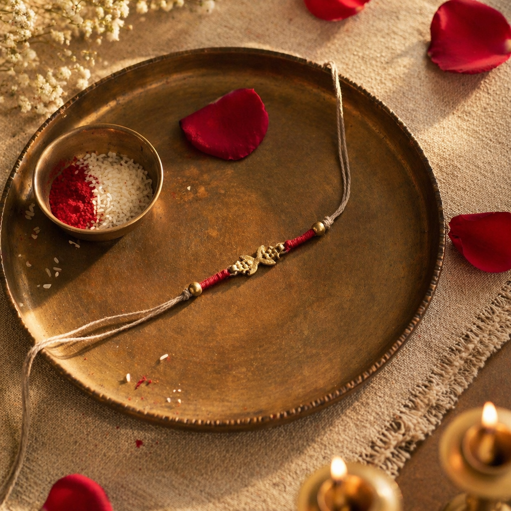 Brass Fish — Handcrafted Patwa Rakhi