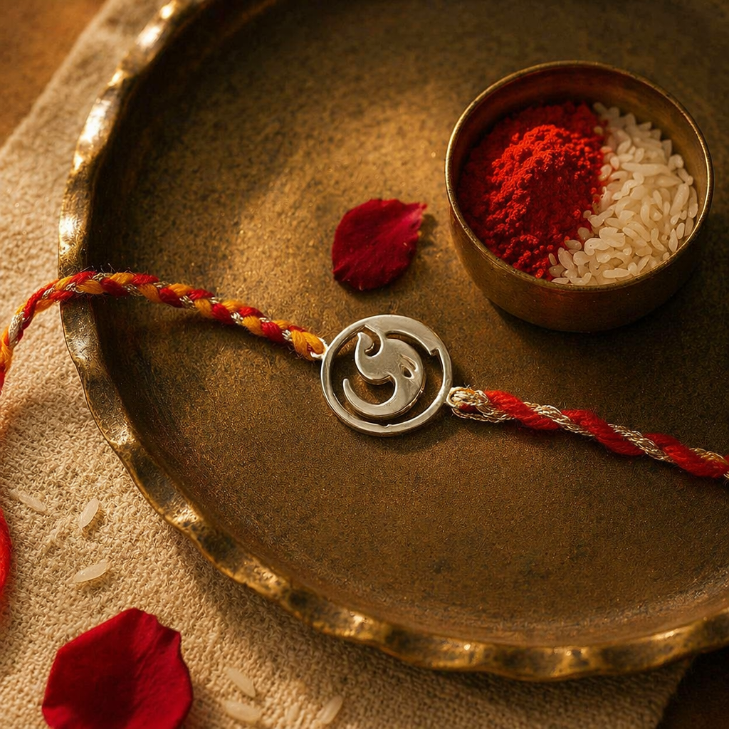 Handcrafted Silver Ganesha — Rakhi