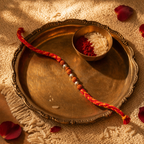 Hand-Strung Panchmukhi Sutra — Small Silver Bead Rakhi