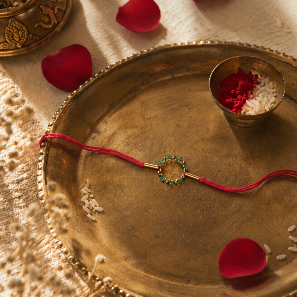 Circle of Life — Hand-Strung Brass Rakhi