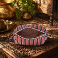 Quilted Block-Print Pouch Red and Blue, Large, The Gift Room. Handmade in India by House of Taraasha.