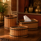 Kashmir Willow Storage Box, Tissue Box & Cutlery Caddy, The Wicker House. Handmade in India by House of Taraasha.