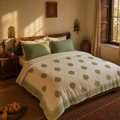 Ornate Trees Reversible Block-Printed Quilt, The Linen Room. Handmade in India by House of Taraasha.