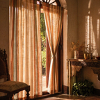 Handwoven Solid Ivory Cotton Door Curtain, The Draped Window. Handmade in India by House of Taraasha.